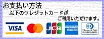 お支払い方法　以下のクレジットカードがご利用いただけます。VISA・Mastercard・JCB・AMERICANEXPRESS・DinersClub
